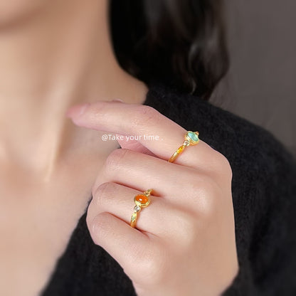 A廠【5484】文藝復古開口可調鍍18K真金加厚保色指環法式新款食指戒 25.02-2