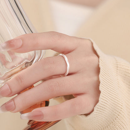 D廠【YC5435R】S999足銀莫比烏斯對戒情侶對戒極簡風文藝開口可調手飾 25.01-3