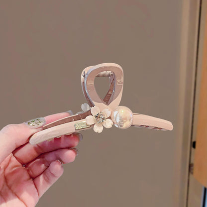 C廠【Q54】甜美粉紅花朵珍珠抓夾大號高級感後腦勺鯊魚夾女2026新款髮夾髮飾
 26.05-4「C廠-單筆結帳需滿，NT$500出貨(不含運費)」