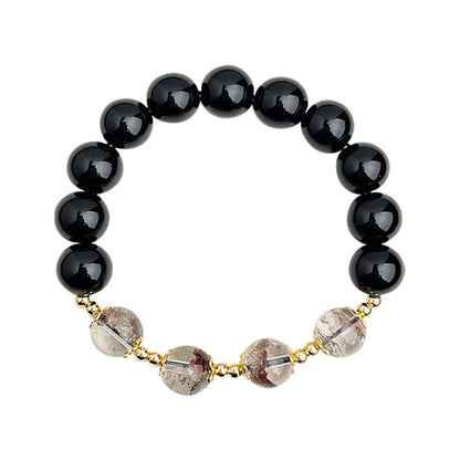 A廠【5801】天然石黑曜石幽靈石水晶手串原創設計國潮文藝氣質手飾飾品女 25.05-1