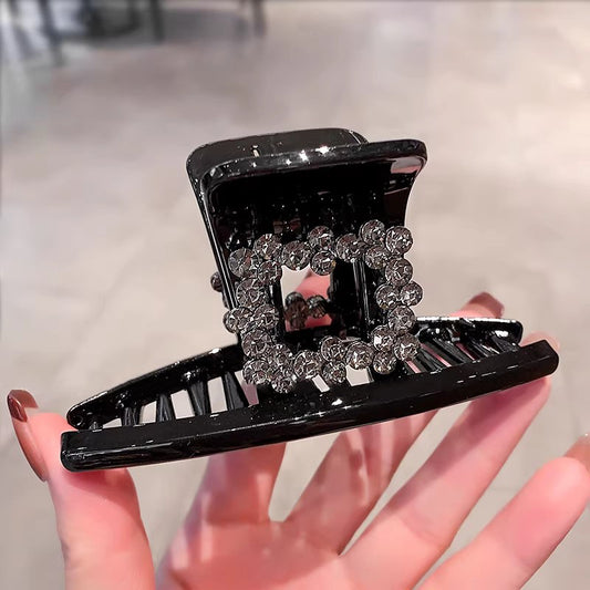 C廠【X76】韓國高端鏤空鑲鑽抓夾高級感黑色髮量少盤髮夾女新款後腦勺鯊魚夾
 26.04-3