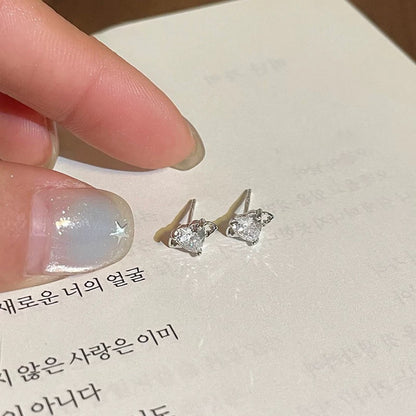 E廠【XDQ10860E】足銀999純銀天使愛心小耳環女鋯石小眾設計高級感養耳洞耳飾
 25.10-5