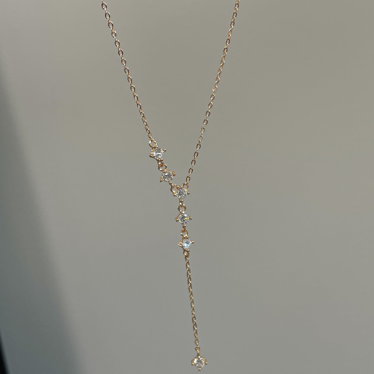 F廠【DQ1808N】S925純銀閃鑽Y字流蘇項鍊女輕奢小眾高級感鑲鋯石氣質鎖骨鏈
 25.10-4