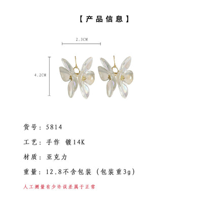 A廠【5814】女神款~實物很美略誇張亞克力彩光五彩花朵耳飾夏日度假耳環 25.04-2
