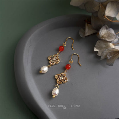 C廠【7070】淡水珍珠文藝復古國潮新中式手工藝設計感微鑲鋯石新款
 25.11-2