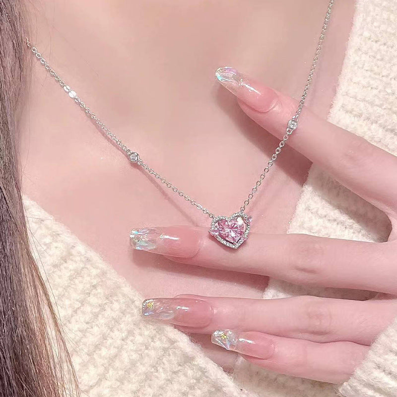 F廠【XDQ0026N】S999純銀甜美守護之心愛項鍊女高級感妲己女僕咖啡款鎖骨鏈
 25.11-1