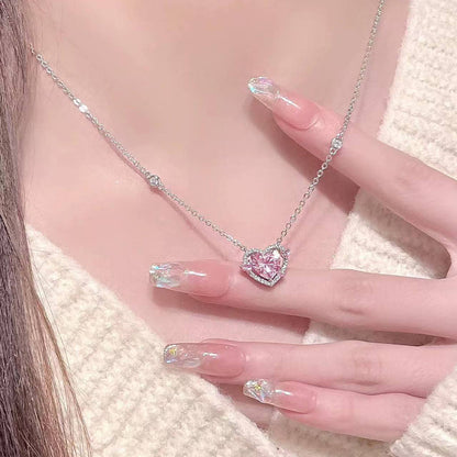 E廠【XDQ0026N】S999純銀甜美守護之心愛項鍊女高級感妲己女僕咖啡款鎖骨鏈
 25.11-1