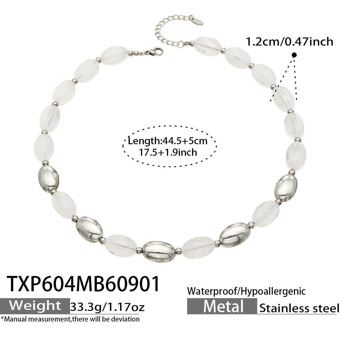 B廠【TXP604】歐美跨境多巴胺串珠不銹鋼鍍金項鍊時尚百搭甜美鎖骨鏈手鍊女套裝
 26.09-1