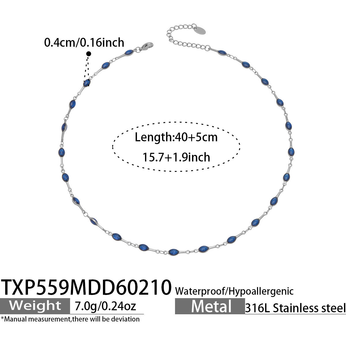 B廠【TXP559】歐美風時尚多巴胺撞色鎖骨項鍊手鍊不鏽鋼滴油材質簡約個性設計感
 26.03-2