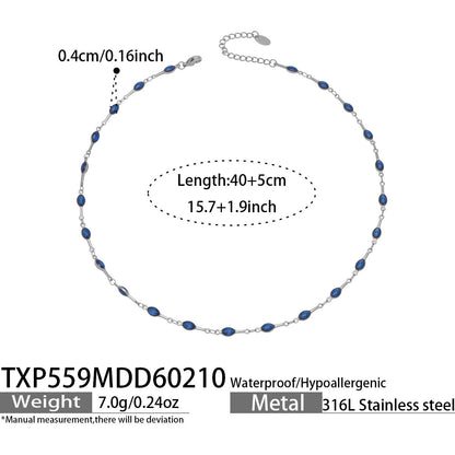B廠【TXP559】歐美風時尚多巴胺撞色鎖骨項鍊手鍊不鏽鋼滴油材質簡約個性設計感
 26.03-2