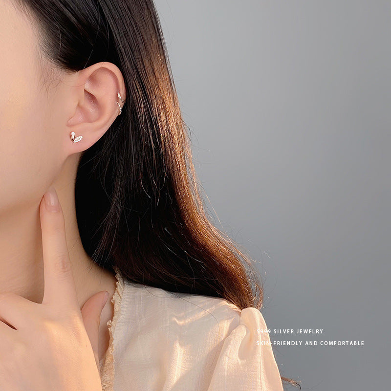 E廠【YC9958E】S999足銀精美愛心耳環女輕奢甜美小眾設計感新款耳骨耳飾 24.04-1
