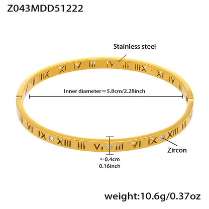 B廠【Z043】不鏽鋼鑲鋯石壓克力卡扣手環組合跨境首飾個性簡約飾品鍍18k真金
 26.01-1