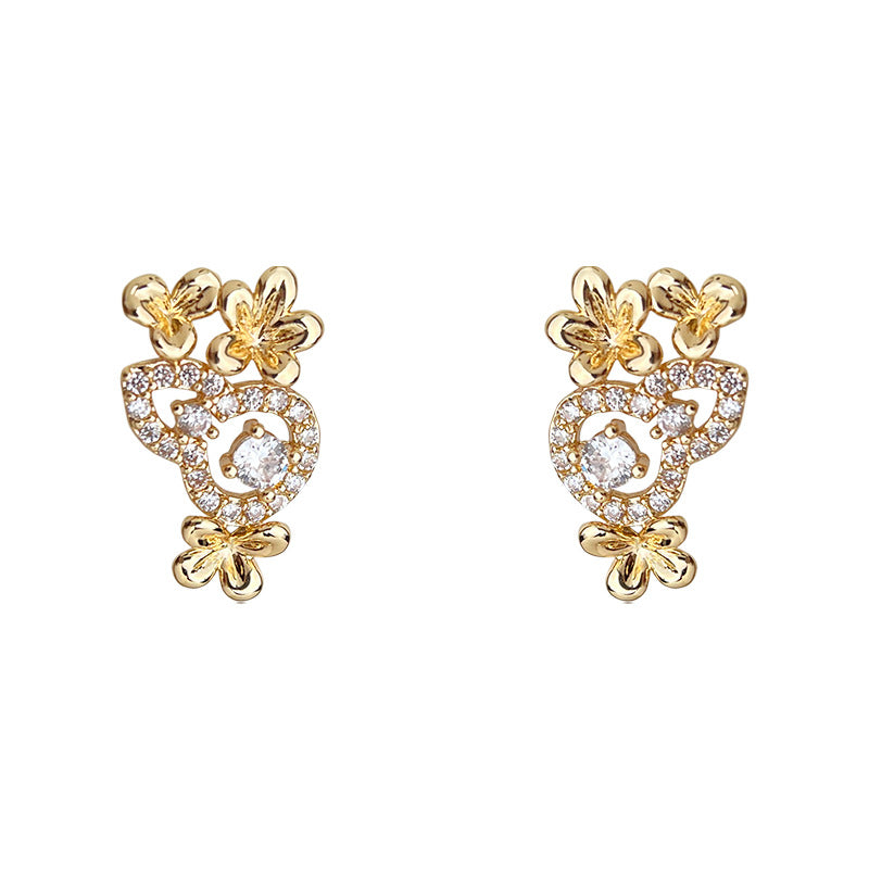 C廠【6656】【桂花福祿】原創設計925銀針微鑲鋯石葫蘆花朵新款耳飾
 25.11-2