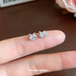 A廠【HE27903】925銀針鋯石橢圓形小貓耳環可愛小巧百搭氣質耳環精緻輕奢高級感耳飾 25.07-4