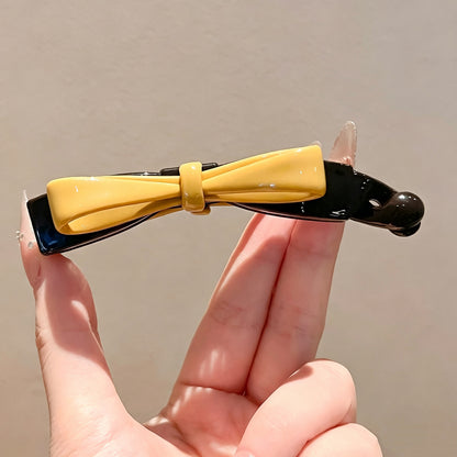 C廠【X470】高級感黃蝴蝶結香蕉夾抓夾女氣質高馬尾垂直夾後腦勺髮夾扭扭夾髮飾
 26.06-3