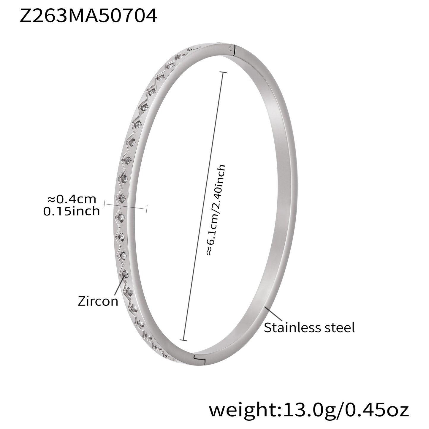 B廠【Z024】跨境新款簡約鈦鋼時尚鑲鑽素圈手鐲女歐美時尚女士手鐲手飾 25.07-2