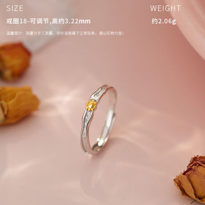 E廠【YC3779R】原創S999足銀日月雙輝系列情侶對戒小眾設計清新手飾 25.05-3