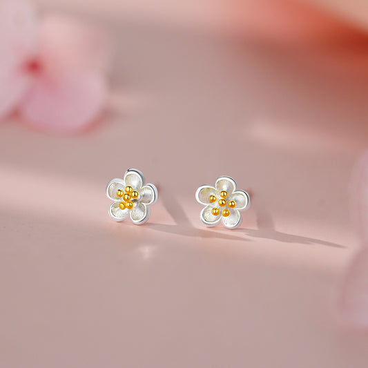 D廠【YC9648E】足銀S999高級感甜美花朵耳環女清新森系韓風氣質小眾精緻耳飾
 26.03-1