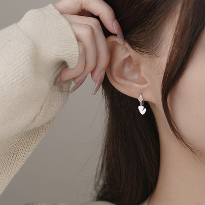 D廠【YC6260E】S925純銀氣質愛心扣女甜美溫柔可愛百搭超閃小眾耳環 25.03-2