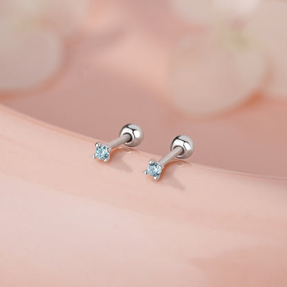 D廠【YC2922E】足銀S999藍鑽螺絲耳環簡約浪漫夢幻甜美精緻輕奢風氣質耳飾
 26.01-1