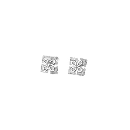 D廠【YC8910E】純銀S925四方鋯小花耳環輕奢簡約甜美氣質百搭設計感小眾耳飾
 26.03-3