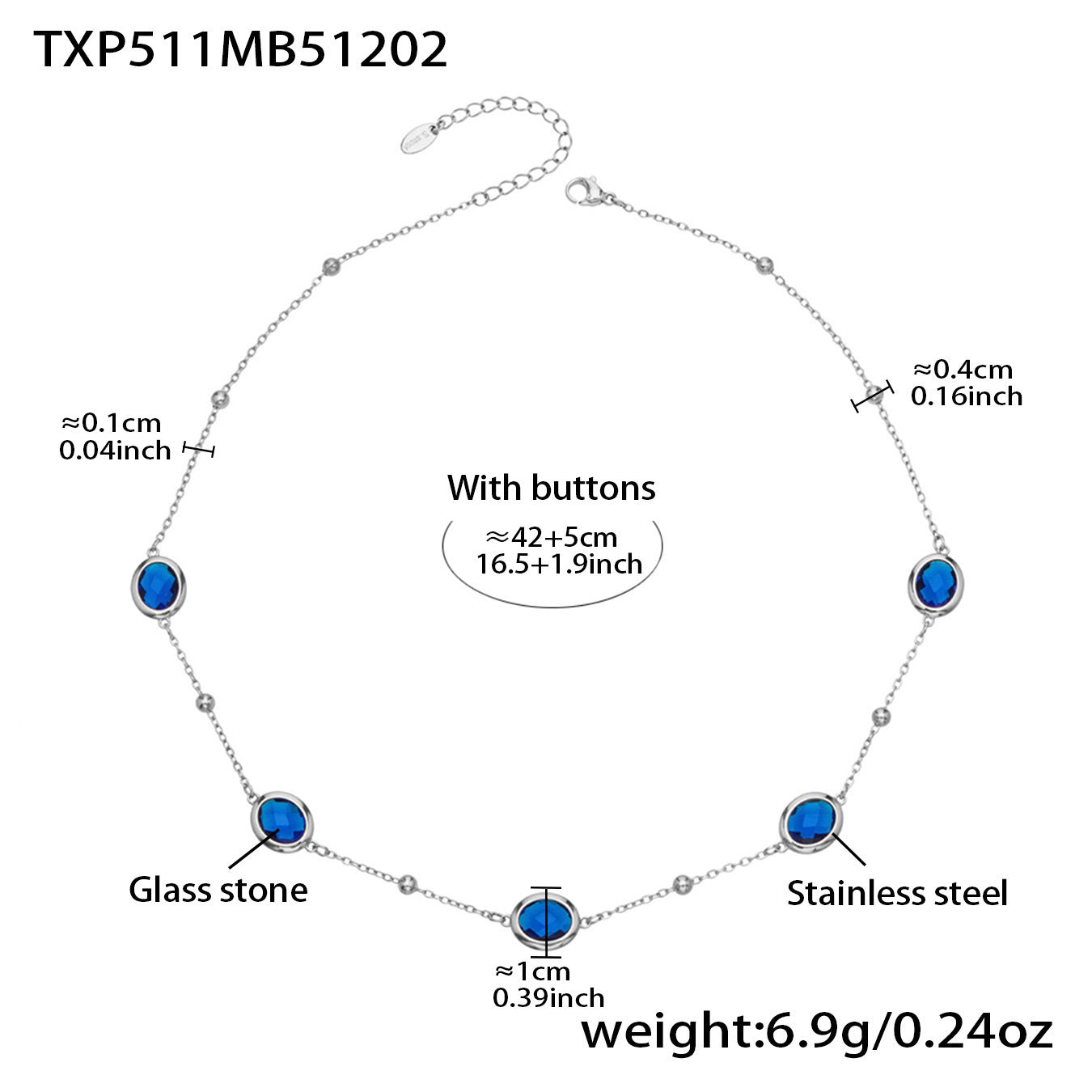 B廠【TXP511】不鏽鋼幾何橢圓切面玻璃石包邊項鍊手鍊耳環組鍍18k金跨國首飾
 25.12-2