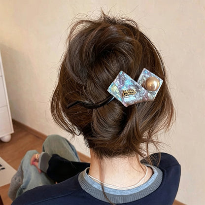 C廠【X892】幻彩珠金標扭扭夾女高級感後腦勺盤髮抓夾2026新款一字髮夾髮飾
 26.09-3