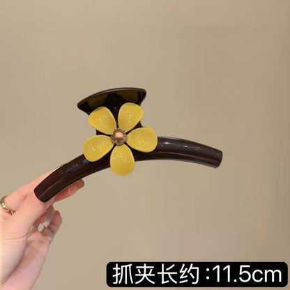 C廠【X130】氣質醋酸花朵抓夾大號女2026年新款高級感後腦勺盤髮鯊魚夾子頭飾
 26.04-3