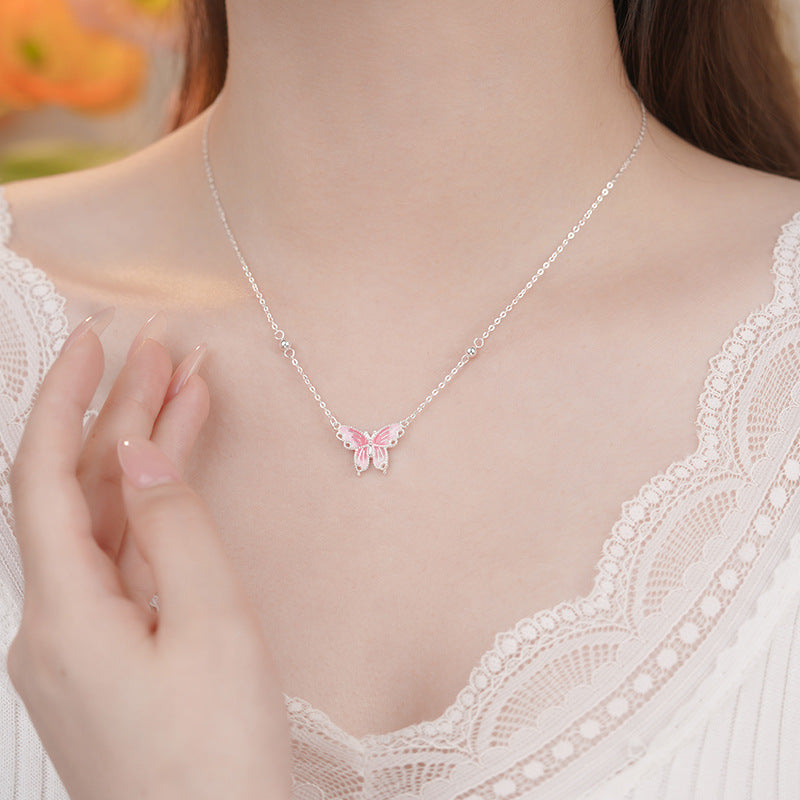 E廠【YC2162N】S999足銀蝴蝶項鍊甜美風百搭氣質小眾韓風少女心鎖骨鏈
 25.10-5