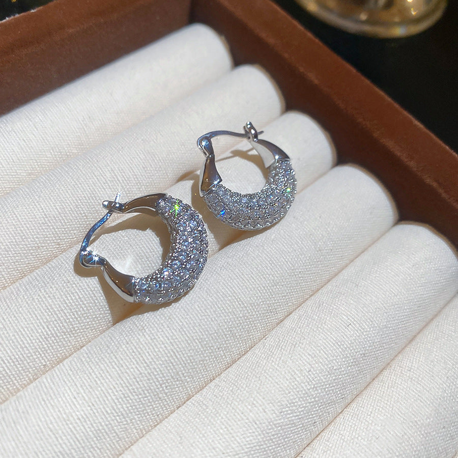 A廠【HE29251】韓國超閃鋯石圓形耳扣氣質日常通勤耳環輕奢高級感耳飾設計感小眾
 25.11-2