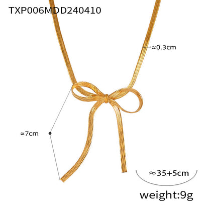 B廠【E006-F006-P006】歐美跨國熱銷BowEarring蝴蝶結飾品小眾金屬ins風設計首飾套裝女 24.04-3