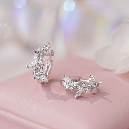 E廠【YC7071E】S999足銀韓版韓風蝴蝶耳扣女優雅文藝氣質甜美溫柔可愛耳飾
 25.10-5