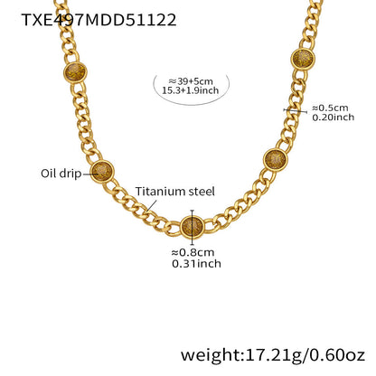 B廠【TXP496】歐美熱銷款仿珍珠流蘇項鍊手鍊不鏽鋼鍍18k金ins小眾設計首飾套裝
 25.11-4