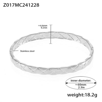 B廠【Z017】高版小香菱格卡扣手鐲PVD電鍍18K真金個性歐美風 25.01-1