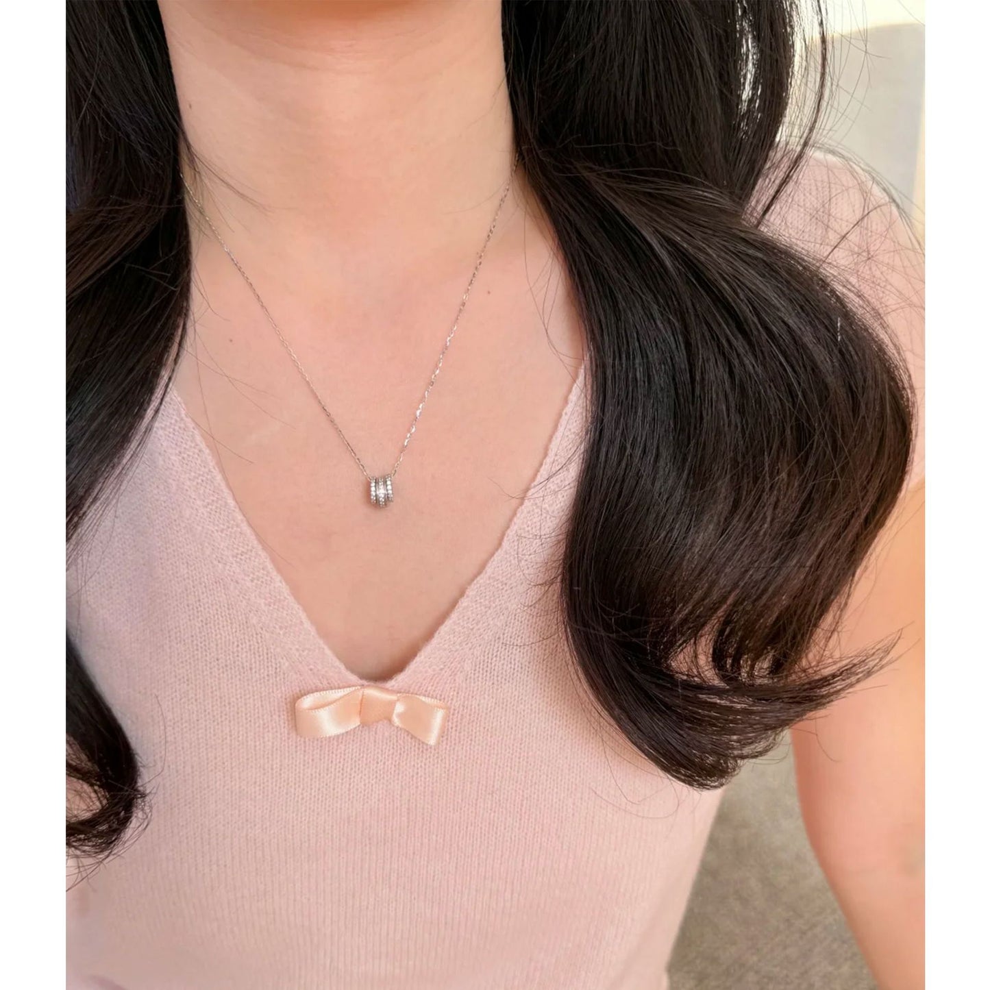 E廠【XDQ0127N】高級感超閃鋯石項鍊女S925純銀小眾時尚百搭輕奢鎖骨鏈配件品
 26.03-3