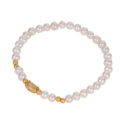 E廠【DQ0089S】萌寵法棍貓淡水珍珠手串女S925純銀精緻時尚可愛貓咪手飾
 25.10-4