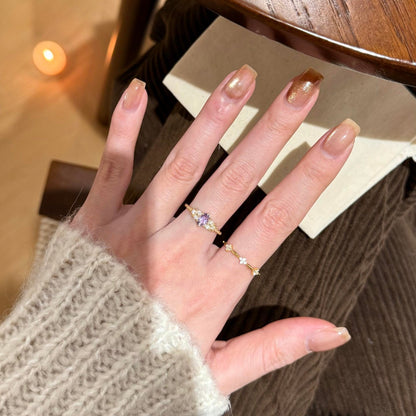 E廠【XDQ8816R】S925純銀簡約精緻四葉草戒指女碎鑽花朵氣質時髦百搭閉口指環
 26.01-1