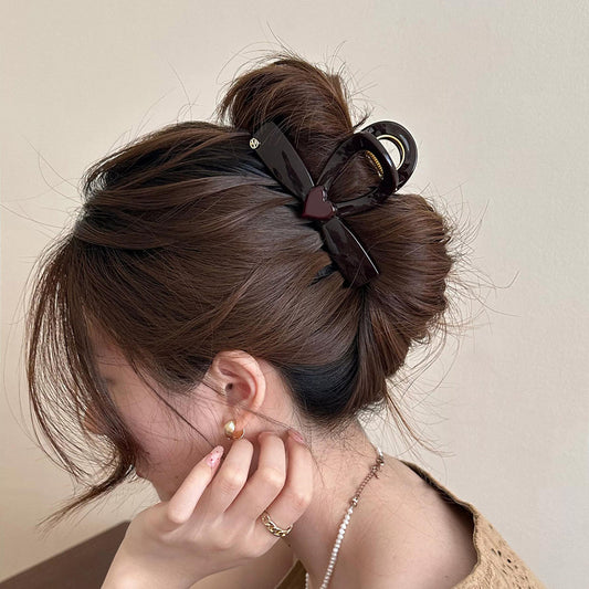 C廠【X148】韓國醋酸愛心抓夾女2026年新款高級感後腦勺盤髮鯊魚夾子髮夾髮飾
 26.04-4