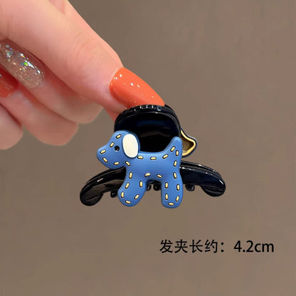 C廠【X119】藍色小狗髮夾質感半紮髮抓夾精緻小號髮卡2026新款後腦勺鯊魚夾女
 26.04-3