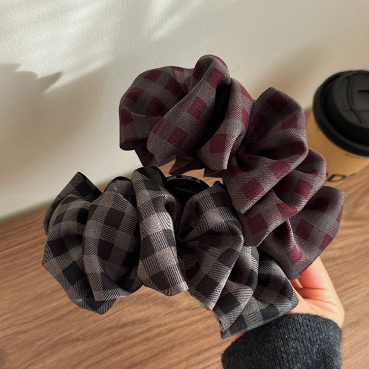 C廠【P55】學院風格紋雲朵泡泡抓夾髮夾女後腦勺鯊魚夾大號髮卡夾子盤髮頭飾
 25.12-2「C廠-單筆結帳需滿，NT$500出貨(不含運費)」