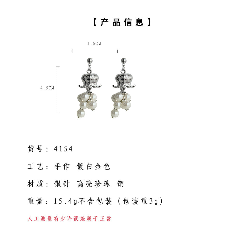 C廠【4154】森系超仙~鈴蘭花手工藝設計感清新甜美夏日新款銀針耳飾 24.05-4