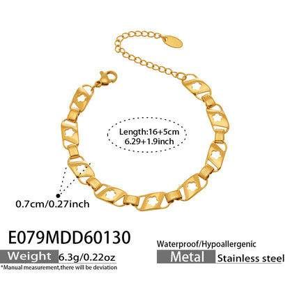 B廠【E079】ins時尚潮流網紅同款鏤空花型手鍊 情侶小眾設計感個性百搭手飾
 26.02-1