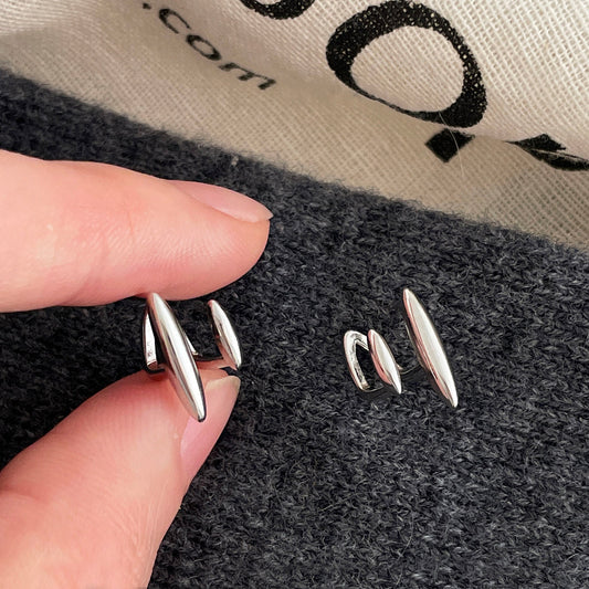 E廠【XDQ10427E】S999純銀冷淡風水滴耳環女ins小眾設計耳環高級感氣質耳飾潮
 26.01-1