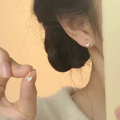 E廠【XDQ10319E】S925純銀精緻迷你一字三鑽花花耳環女小眾設計感鋯石百搭耳飾
 26.01-1