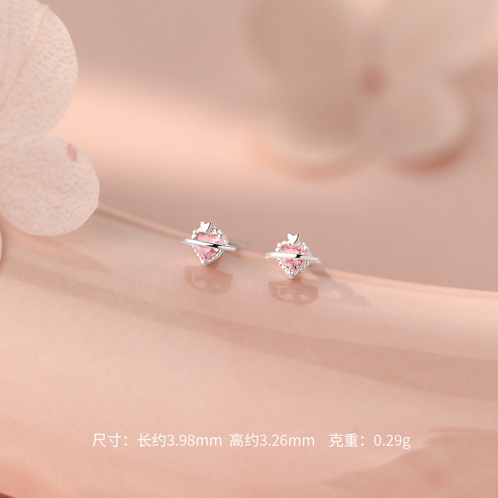 D廠【YC5026E】足銀S999愛心帕拉伊巴綠石星球耳環精緻甜美時尚百搭耳飾
 26.08-4