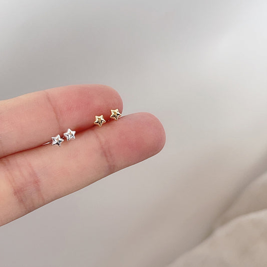 E廠【XDQ10007E】簡約小眾S925純銀星星耳環女甜美ins風五角星養耳洞百搭耳飾
 26.03-4