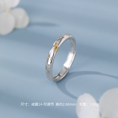 D廠【YC3179R】原創足銀S999拼圖情侶對戒簡約高級設計感文藝溫柔搭配手飾
 26.04-3