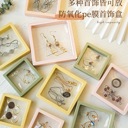 【AQ81】懸浮盒首飾盒包裝袋收納透明防氧化pe膜耳環耳環耳釘項鍊手鍊飾品薄框