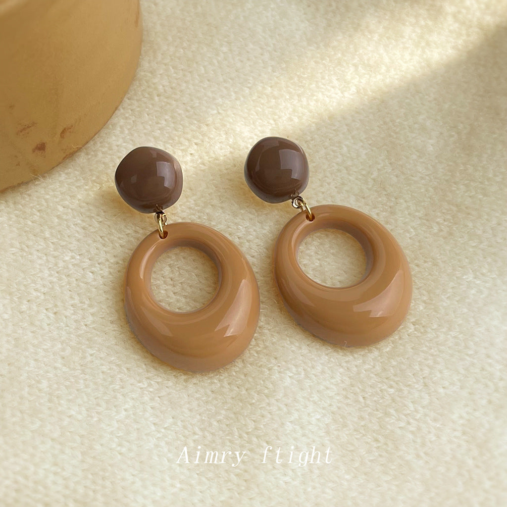 C廠【7032】美拉德風文藝復古幾何秋冬爆款高級感港風耳飾新款耳環飾品女
 25.11-1