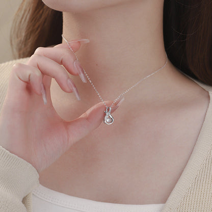 D廠【YC0752N】S925純銀甜美超仙閃鑽福袋項鍊女新款送閨蜜禮物鎖骨鏈 25.02-2